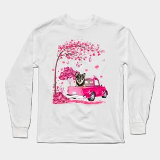 Valentine's Day Love Pickup Truck Shiba Inu Long Sleeve T-Shirt